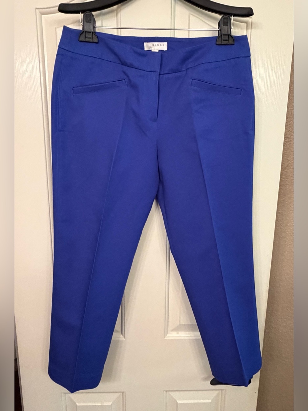 Kenar Cobalt Blue Slim Cropped Ankle Pants